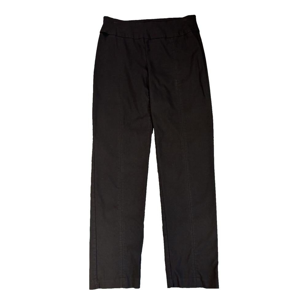 Zack & Rachel Womens Black Dress Pants Sz 4 Straight Leg Stretch Career Workwear
